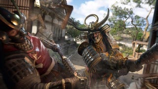 Yasuke from Assassin's Creed Shadows hitting an enemy with his sword.