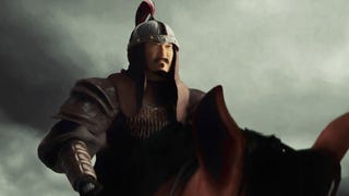 Close up of Genghis Khan on a horse in painterly style from Crusader Kings 3 expansion trailer