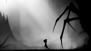 Limbo screenshot showing its main character and some horrifying legs.