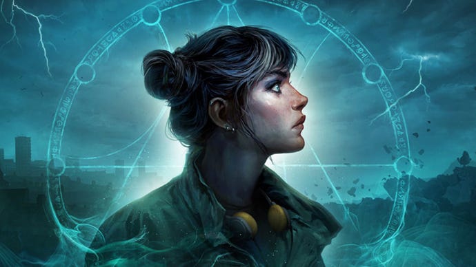 Ghost Town promotional art showing Edith Penrose in profile against a brooding, storm-ravaged sky.