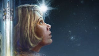 Starfield artwork showing woman looking up.