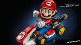 Mario Kart Lego set box showing Mario behind the wheel of a standard kart