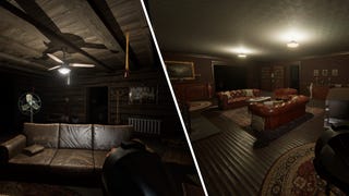 An image showing the before and after of the Bleasdale Farmhouse Living. It's considerably spiffier in the new version