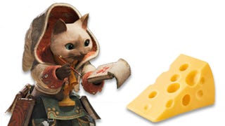 A Monster Hunter cat and some cheese.