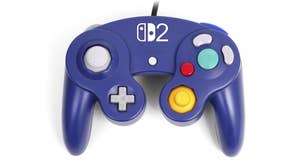 GameCube controller with Switch 2 logo.